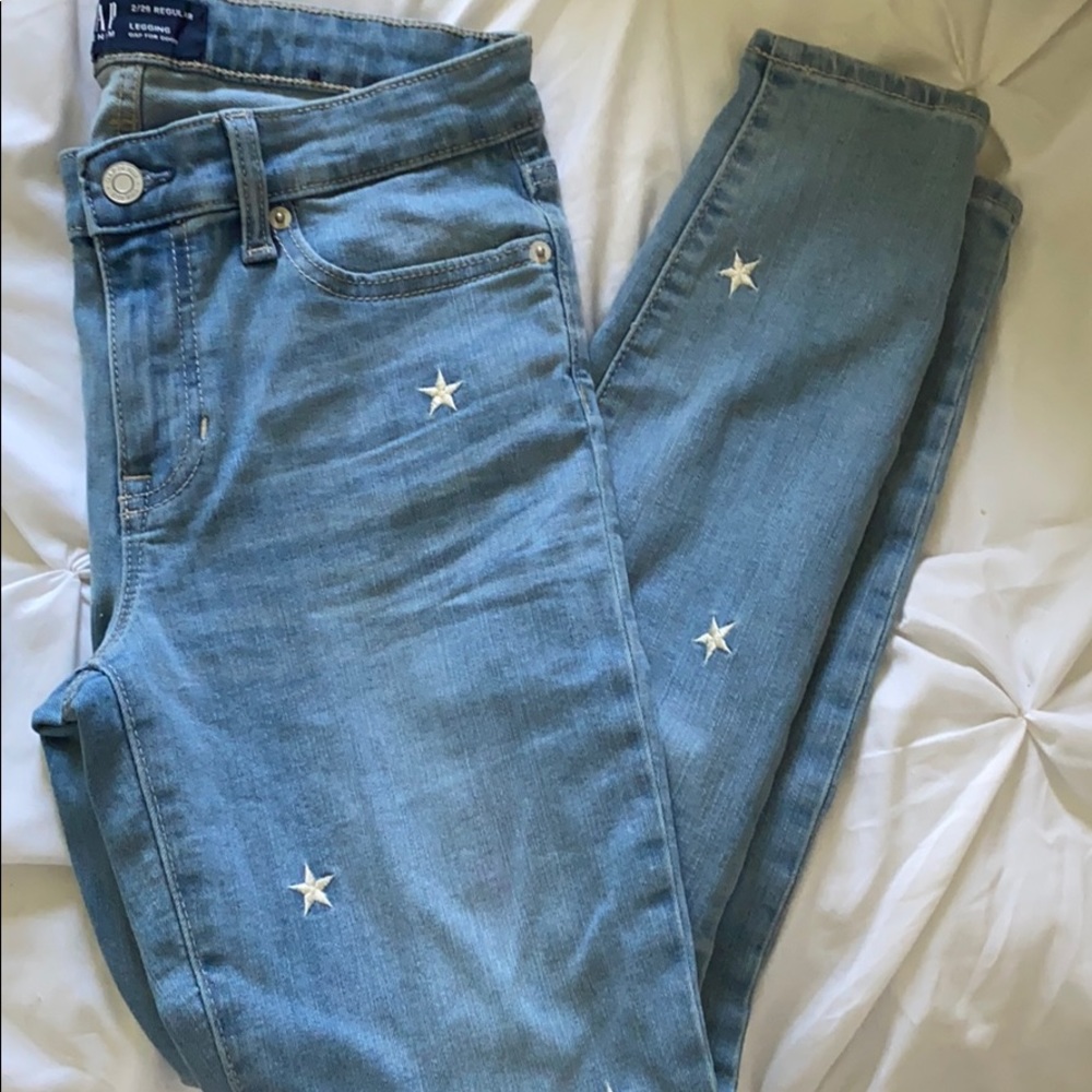 Gap skinny jeans with stars!